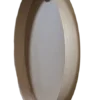 Side view of an empty round wooden frame for moss wall art in natural wood finish.