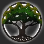 Moss Art – Moss Tree with Flowers and Lighting - Image 8