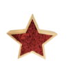 Wooden star-shaped frame filled with preserved reindeer moss on a white background.