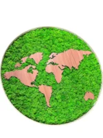 Round Moss World Map with Lighting - Image 4