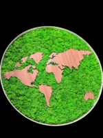 Round Moss World Map with Lighting - Image 5