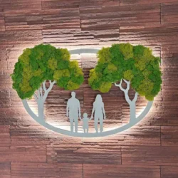 Moss Wall Art - Illuminated Family Tree
