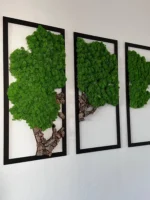 Moss Wall Art 3-Piece Set – Moss Tree with Preserved Reindeer Moss and Cork Wood - Image 5