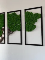 Moss Wall Art 3-Piece Set – Moss Tree with Preserved Reindeer Moss and Cork Wood - Image 8