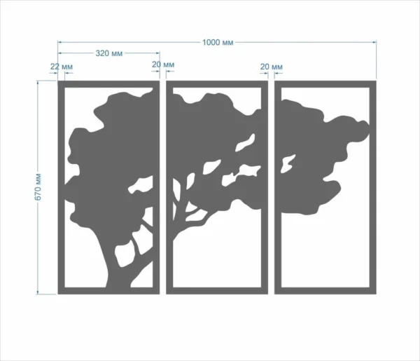 Moss Wall Art 3-Piece Set – Moss Tree with Preserved Reindeer Moss and Cork Wood - Image 9