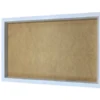 Rectangular white wooden moss wall art frame with brown MDF backing board