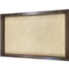 Rectangular dark brown wooden frame with recessed interior backing board, angled left view.