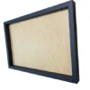 Side perspective of rectangular black wooden frame showing deep recessed profile