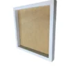 White square wooden shadowbox frame for moss wall art shown from an angle.