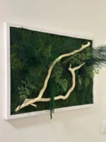 Moss Wall Art with Driftwood and Plants - Image 4