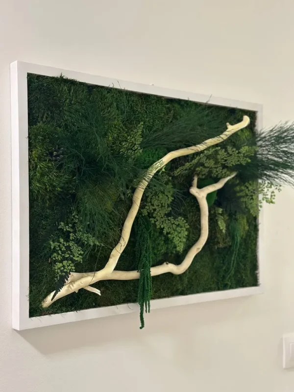 Moss Wall Art with Driftwood and Plants - Image 4