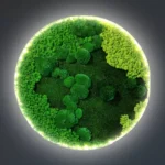Round Illuminated Moss Wall Art with Mixed Moss