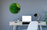 Round Illuminated Moss Wall Art with Mixed Moss - Image 3