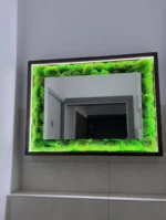 Moss Mirror with Wooden Frame and LED Lighting - Image 3