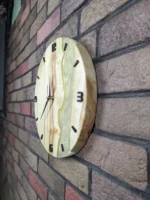 Epoxy Resin Maple Wall Clock with Mother-of-Pearl Epoxy - Image 3