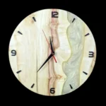 Epoxy Resin Maple Wall Clock with Mother-of-Pearl Epoxy
