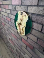 Maple Wood Epoxy Wall Clock with Emerald Green Resin - Image 3