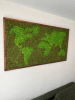 Framed World Map Made of Iceland Moss - Image 3