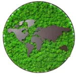 Round Moss World Map with Lighting - Image 2