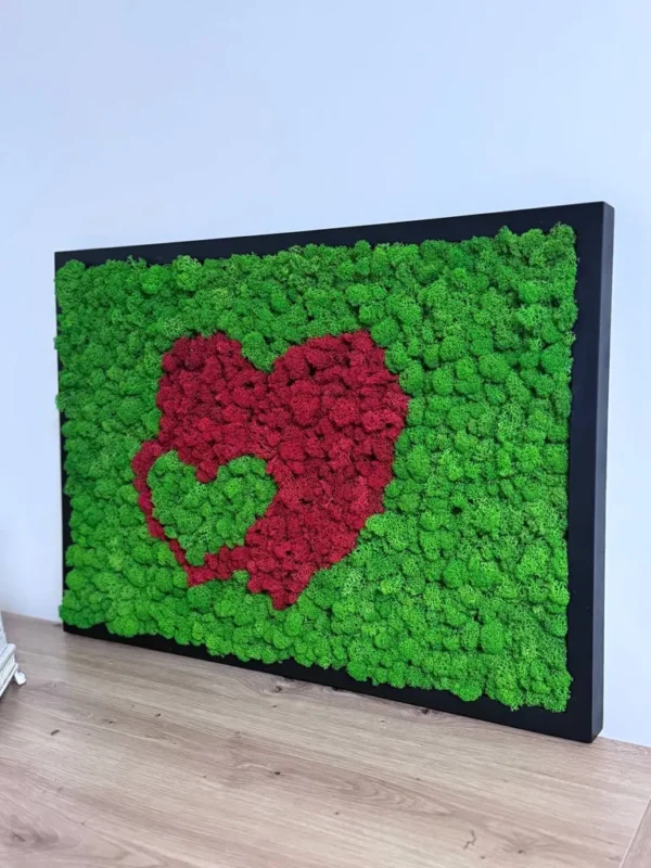 Moss Heart Decor – Two Hearts - Image 3