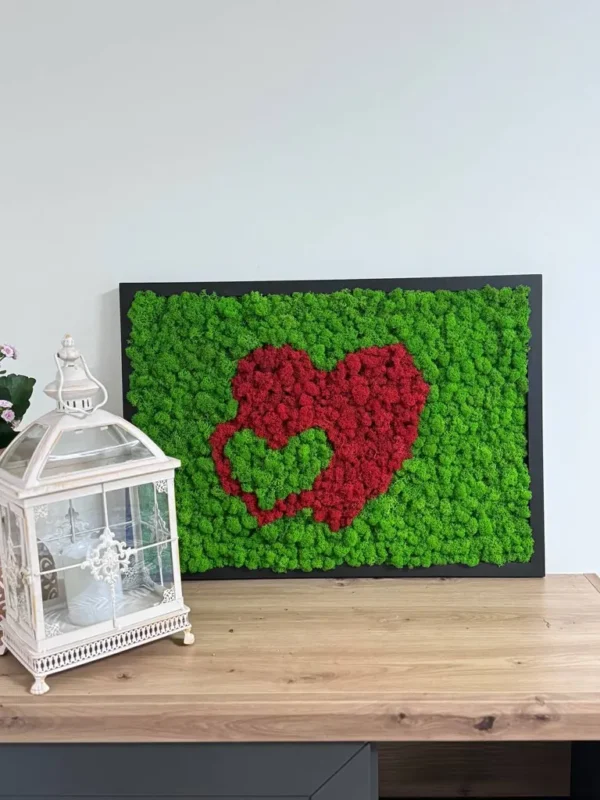 Moss Heart Decor – Two Hearts - Image 2