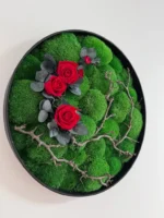 Moss Picture with Roses and Branches - Image 3