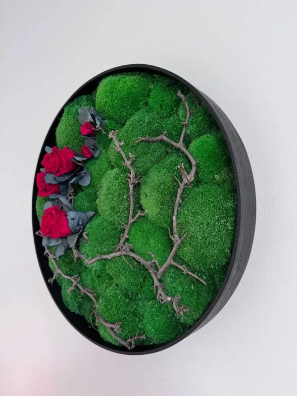 Moss Picture with Roses and Branches - Image 4