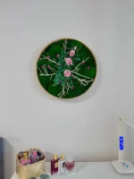 Floral Wall Art with Roses, Moss and Wood - Image 3