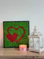 Moss Wall Art Heart – 2 Hearts Made of Iceland Moss - Image 2