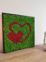 Moss Wall Art Heart – 2 Hearts Made of Iceland Moss - Image 3