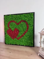 Moss Wall Art Heart – 2 Hearts Made of Iceland Moss - Image 4