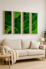 Moss Wall Art Set with Driftwood - Image 4
