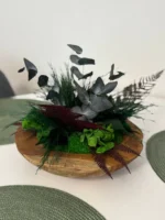 Decorative Wooden Bowl with Reindeer Moss & Plants - Image 2
