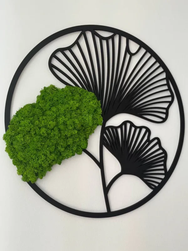 Moss Wall Art Ginkgo Leaf – 3-Piece Wall Decor Set - Image 2