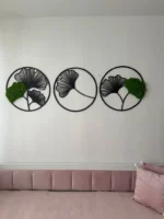 Moss Wall Art Ginkgo Leaf – 3-Piece Wall Decor Set