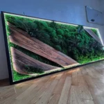 Moss Wall Art with Wood Accents and Plants – Modern LED Wall Art - Image 5