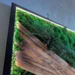 Moss Wall Art with Wood Accents and Plants – Modern LED Wall Art - Image 6