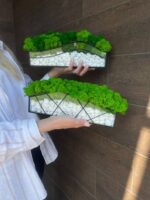 Mosarium - Green Wave: Moss in Glass with White Stones - Image 2