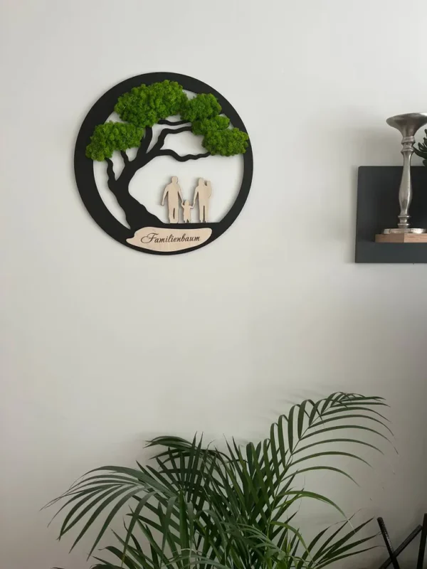 Wall Decor “Family” with Moss Tree and Personalized Engraving - Image 4