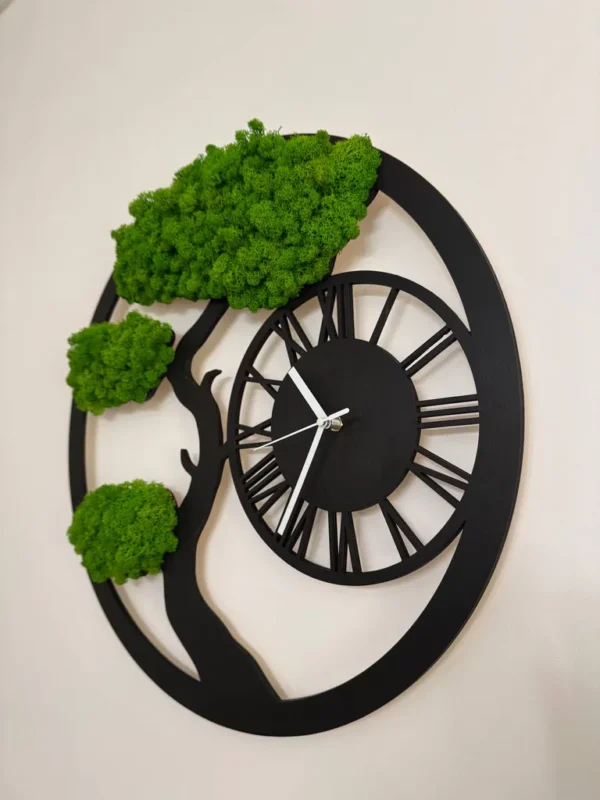 Eco Clock Tree with Iceland Moss - Image 2