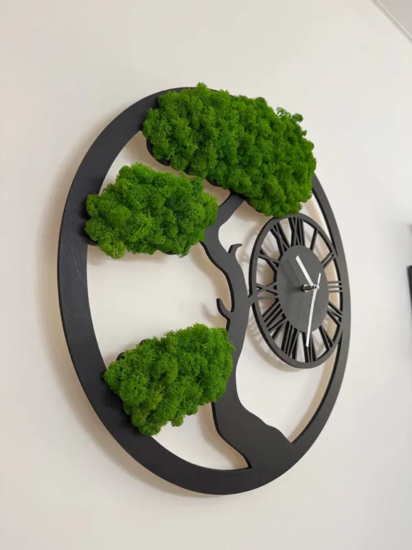 Eco Clock Tree with Iceland Moss - Image 3