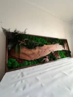 Moss Wall Art with Wood – Walnut Forest Landscape - Image 9