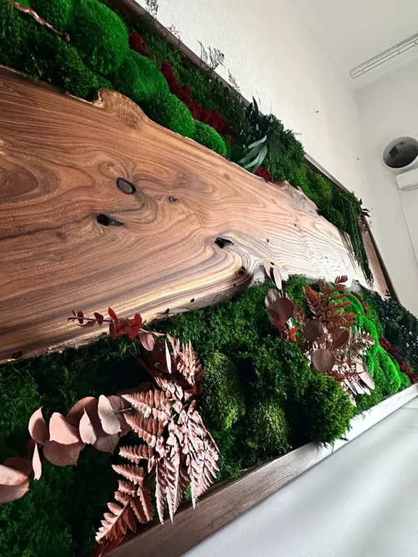 Moss Wall Art with Wood – Walnut Forest Landscape - Image 6