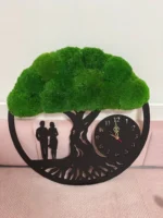 Moss Wall Clock Tree of Life with Couple - Image 4