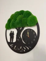 Moss Wall Clock Tree of Life with Couple - Image 2