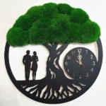 Moss Wall Clock Tree of Life with Couple