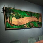 Moss Wall Art with Wood – Walnut Forest Landscape - Image 4