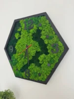 Hexagon Moss Wall Clock Natural Mix - Image 6