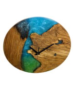 Round Solid Oak Wall Clock with Epoxy - Image 5
