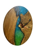 Round Solid Oak Wall Clock with Epoxy - Image 6
